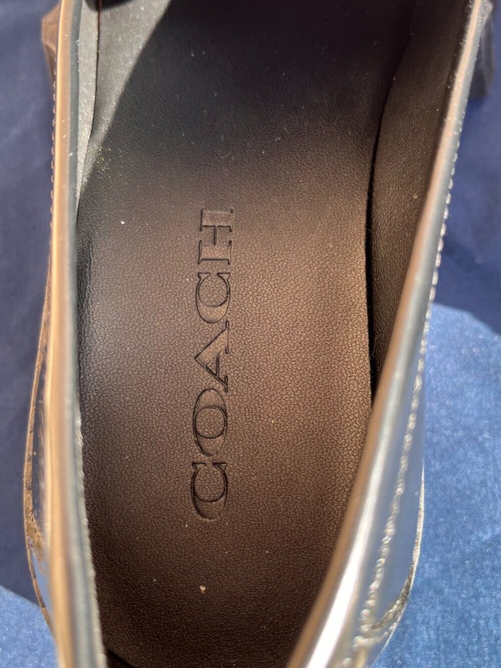 COACH Leah Platform Loafers Women’s Size 5 Leather Black White Lug Sole Shoes - Picture 8 of 16